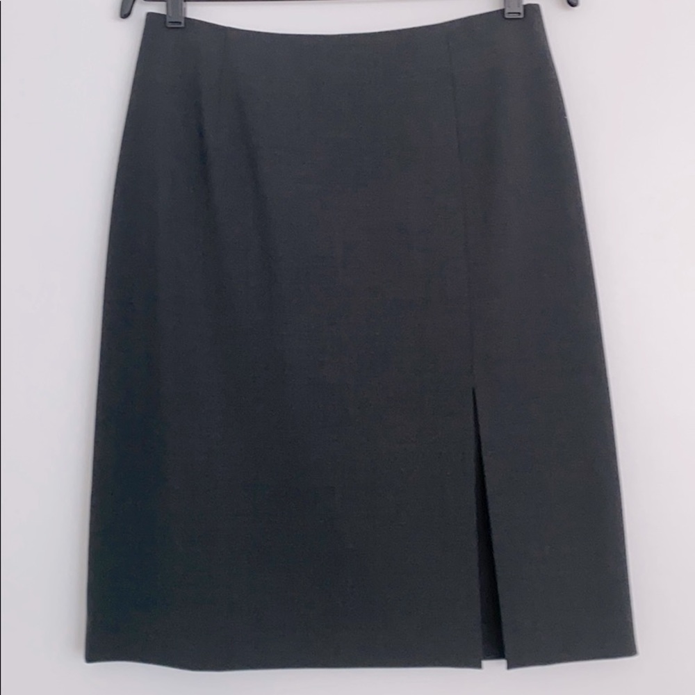Theory Charcoal Gray Pencil Skirt with Slit